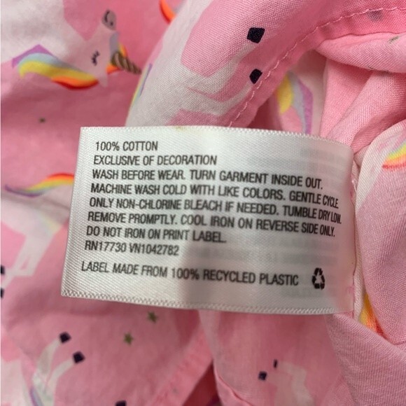 Pink Girls Unicorn Dress Caftan Small 6x Rainbow‎ Cute Cat & Jack Children Bow - Picture 6 of 6